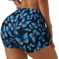 thumbnail image 2 of Sigee Blue Butterfly Print Women's High Waist Workout Shorts - Squat Proof, Tummy Control, Yoga and Gym Activewear-, 2 of 9