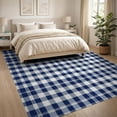 thumbnail image 3 of ODIKA 8'x10' Washable Area Rug Non-Shedding, Easy Care, Plaid Checkered Front Grid Bordered Farmhouse Tartan Layout Layering for King Size Bedroom Under Bed, Master Suite, 3 of 7
