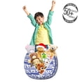 thumbnail image 3 of Egyptian Print Storage Toy Bag Chair, Monochromatic Pattern Along Horizontal Pyramids Cats Wings Historic, Stuffed Animal Organizer Washable Bag, Large Size, Indigo and White, by Ambesonne, 3 of 3