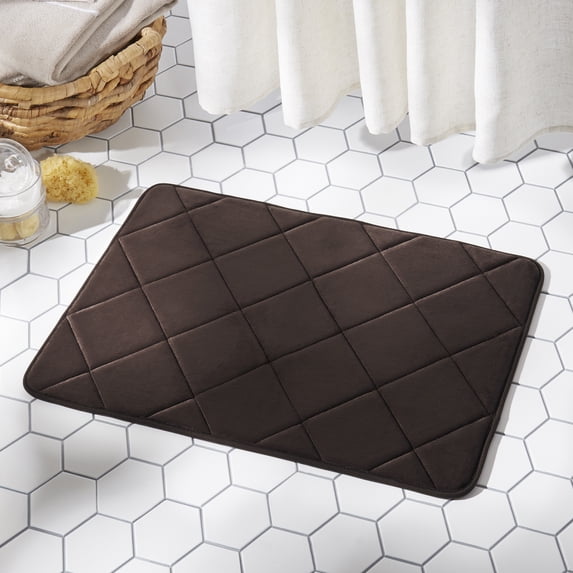 SoHome Soft Step Luxury Memory Foam Bath Mat, Super Absorbent Non Slip Cozy Bath Rug, Machine Washable and Easy Dry, 22" x 36", Brown