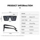 thumbnail image 2 of Gafas de sol cuadradas de gran tamaño para mujeres y hombres, gafas de sol con montura negra grande y parte superior plana, 2 of 5
