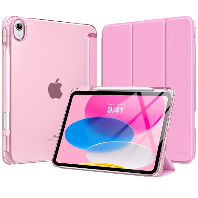 Funda MoKo para iPad 11.ª generación de 11 pulgadas 2025 con soporte para lápices, color rosa