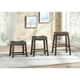 thumbnail image 3 of Pemberly Row 24" Faux Leather Saddle Counter Stool in Gray - Set of 2, 3 of 7