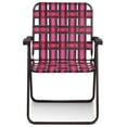 thumbnail image 4 of Costway Lot de 6 Chaises de Plage Camping Pelouse Chaise à Lanières Légère 1 Position Rouge, 4 of 10