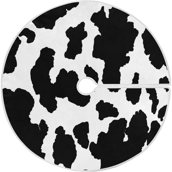 FMSHPON Funny Cow Xmas Christmas Tree Skirt Stand Mat for Holiday Party Decoration Indoor Outdoor 48 inches