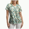 thumbnail image 6 of TOWED22 Scrub Tops Women Short Sleeve Plus Size V-Neck Fun Printed Scrubs Top Medical Nursing Uniforms with Pockets(Mint Green,S), 6 of 6