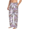 thumbnail image 2 of Goofa Owl And Floral Pattern Printed Soft Pajama Pants for Men, Wide Leg Comfy Casual Lounge Yoga Pants-Medium, 2 of 9