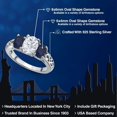 thumbnail image 2 of Gem Stone King 925 Sterling Silver White Moissanite and Blue Sapphire Filigree Style 3 Stone Ring for Women (2.61 Cttw, Oval 8X6MM and 6X4MM) (Size 6), 2 of 6