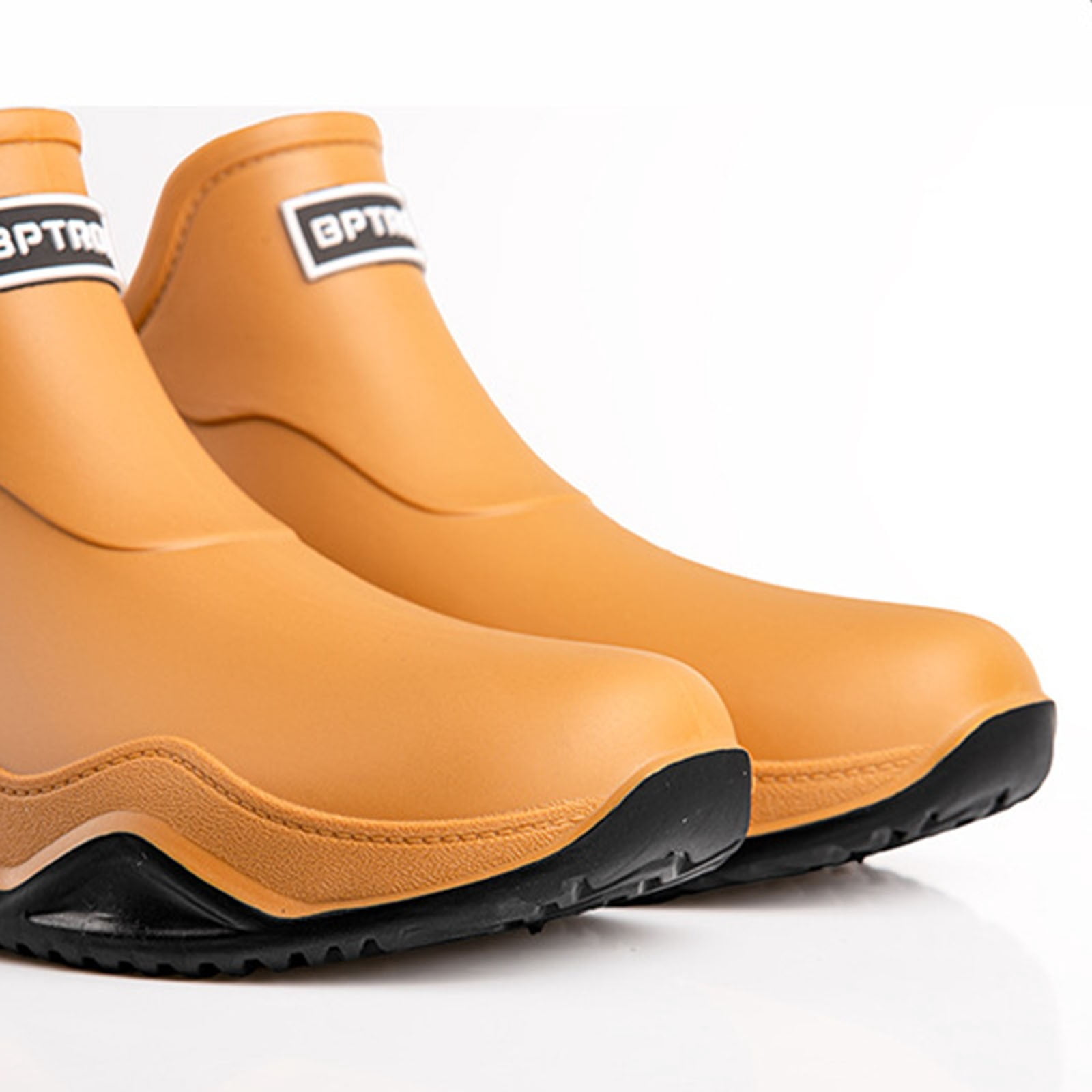 Wensltd Unisex Couple Rain Boots Short Ankle Waterproof Letter Print Women Men Rubber Boots for Outdoor Wear