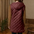 thumbnail image 4 of qucoqpe Women's Long Puffer Vest Classic Solid Sleeveless Quilted Coat Winter Outwear Warm Jackets, 4 of 6