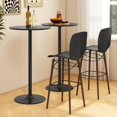thumbnail image 4 of Hyxoo Round Bistro Table, Height Adjustable Bar Height Cocktail Table, High Top Pub Table Snack Table with Heavy-Duty Metal Base for Home Bar, Dining Room, Restaurant，Black, 4 of 9