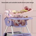 thumbnail image 5 of JieC Baby High Chair, 4 in 1 Convertible Highchair for Babies & Toddlers, Double Tray Dining Chair with 5-Point Harness & Silent Wheel,Pink Purple, 5 of 10