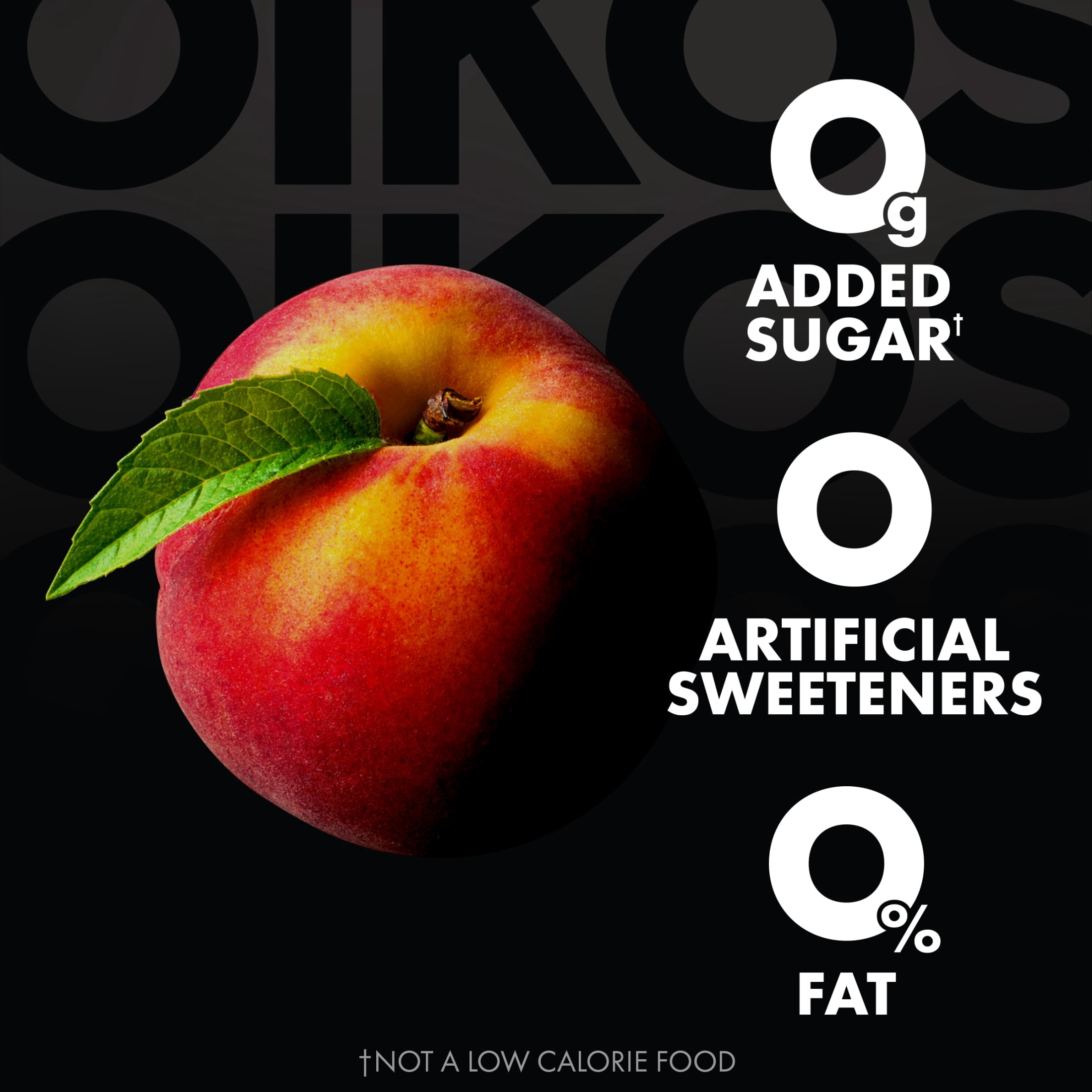 Oikos Triple Zero 15g Protein, 0g Added Sugar, Fat Free Peach Greek Yogurt Cup, 5.3 oz