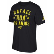 Rafael dos Anjos UFC Reebok Black Retro Type Graphic Print T-Shirt For Men