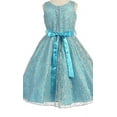 thumbnail image 3 of Big Girls' Lace Floral Pattern Satin Sash Flowers Girls Dresses Navy 16, 3 of 4