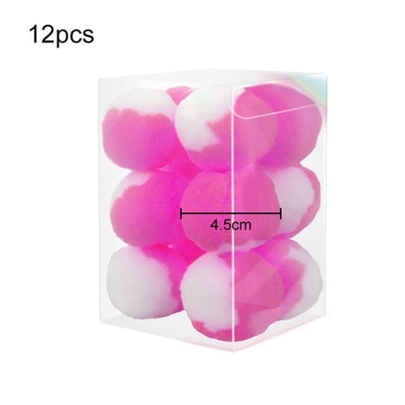 12Pcs Cat Toys Cat Ball Toy Plush Cat Toys Balls Funny Cat Stick Self-amusement Toy Ball