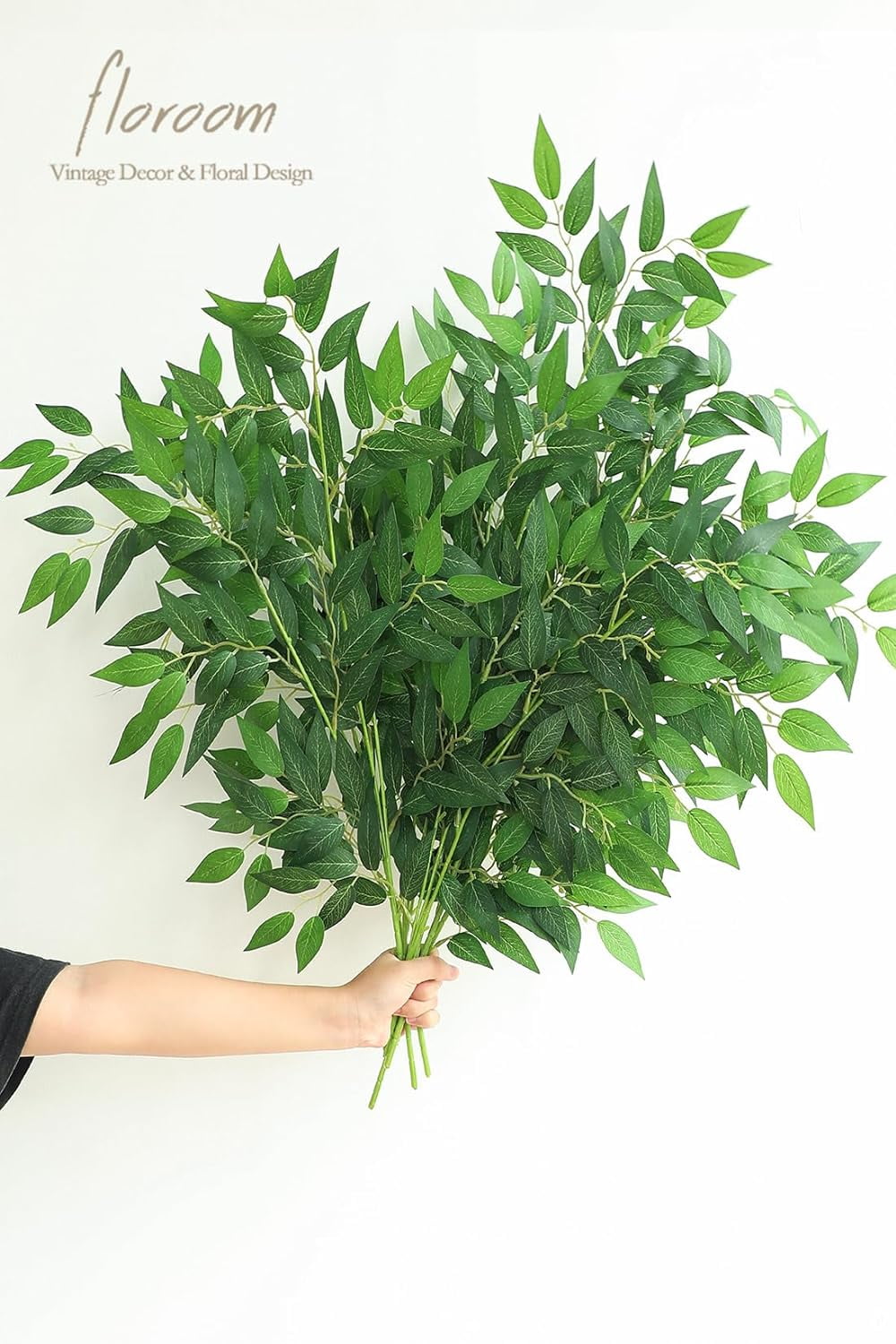 12pcs 28'' Artificial Italian Ruscus Greenery Stems, Faux Hanging Greenery Spray & Best Fake Plants Filler for Wedding Bouquet, Centerpieces, Home Decorations