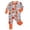 Orange, variant on GobdXE Rescue Vehicle Print Two-Way Zip Long Sleeve Baby Sleeper Red Contrast Fold Footless Romper Size:3-6 Months