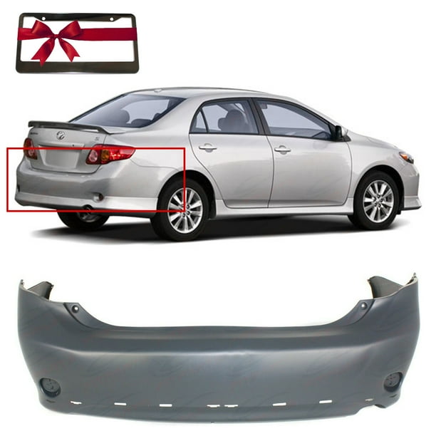 Rear Plastic Bumper Cover Fascia For 2009 2010 Toyota Corolla S Xrs Sedan 09 10 New Primed And Ready For Paint To1100265 5215902964 Walmart Com