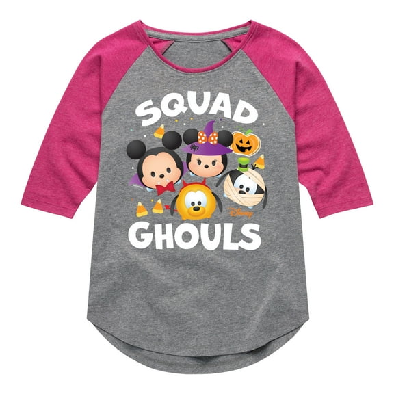 Mickey & Friends - Squad Ghouls - Toddler And Youth Girls Raglan Graphic T-Shirt