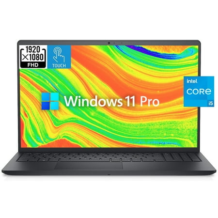 Dell Inspiron 15 3000 [Windows 11 Pro] Business Laptop Computer, 15.6" FHD Touchscreen, Intel Quad-Core i5-1155G7, 8GB RAM, 256GB PCIe SSD, Numeric Keypad, Wi-Fi, Webcam, Black