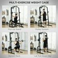 thumbnail image 6 of Demi Bonn 15-Level Squat Rack Power Cage - Multi-Function Power Rack with Cable Pulley, Pull Up & Push Up Stand,Black, 6 of 7