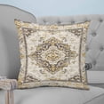 thumbnail image 4 of Beige Vintage Boho 16x16 Pillow Covers Set of 2, Ethnic Tribal Geometric Abstract Throw Pillow Covers Decorative Couch Cushion Case, Microfiber Square Pillowcases for Bedroom Car Living Room, 4 of 7