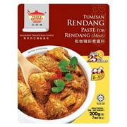 Tean's Gourmet Malaysian Traditional Rendang Dry Curry Paste for Meat Net Wt 200g/7oz by Tean's Gourmet
