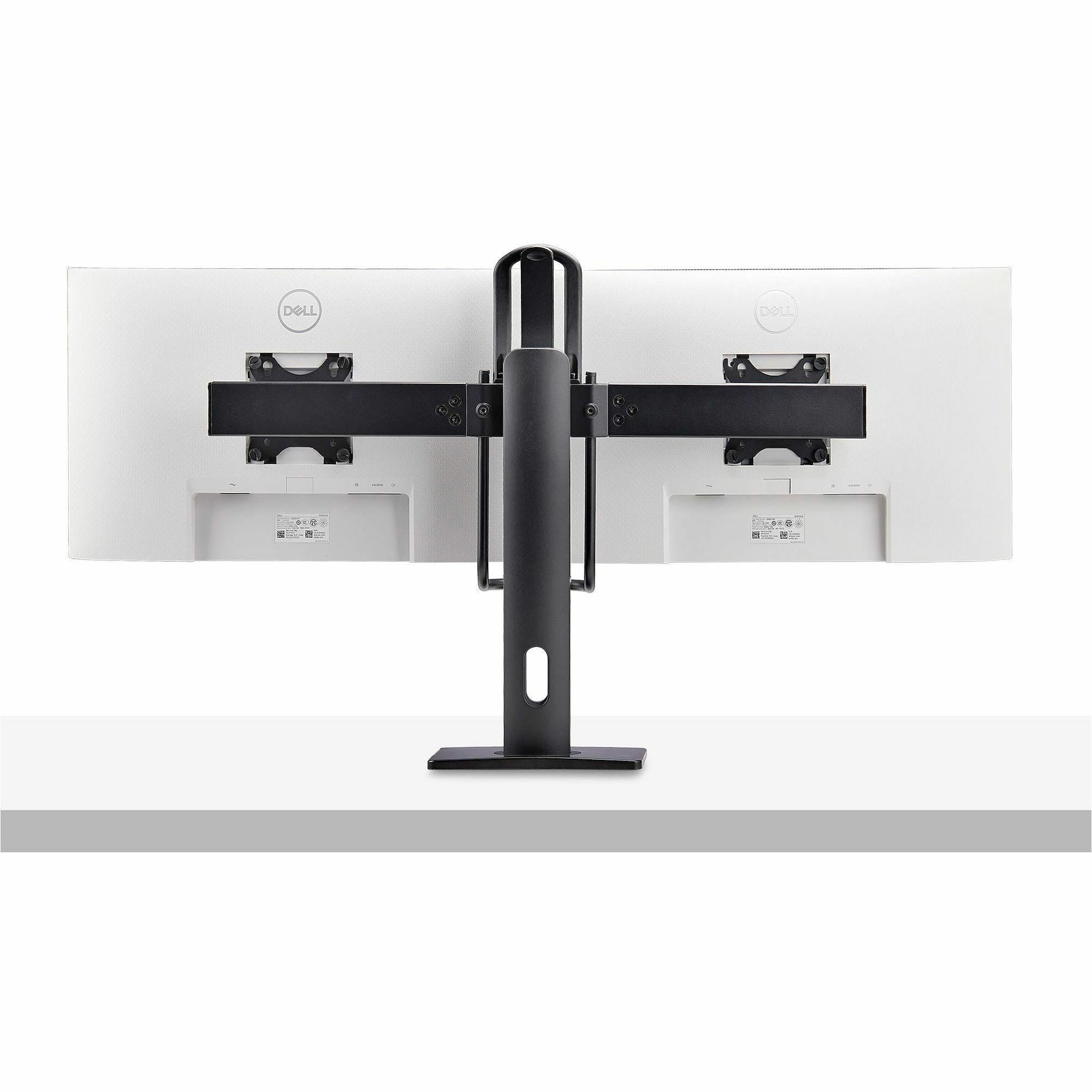 StarTech.com Crossbar Dual Monitor Desk Stand For 27inch Screens, Max Cap 26.4lb, VESA Mount 75x75/100x100, Toolless Height Adjustment