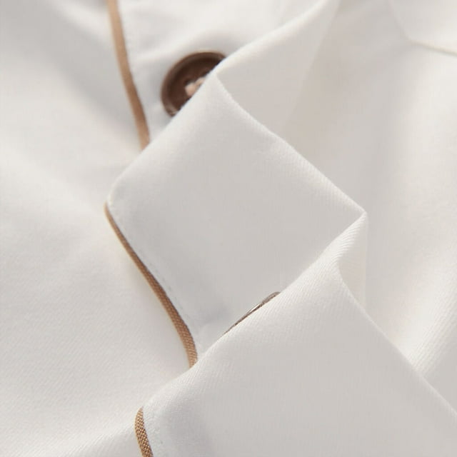 pitrice Manteau de Chef avec Passepoil Contrastant et Boutons Blanc XL