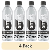 (4 pack) smartwater Alkaline with Antioxidant Water Bottle, 20 fl oz