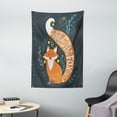 thumbnail image 1 of Vintage Tapestry, "What Does the Fox Say?" Quote Hipster Animals Know Better Habitat Creature Illustration, Wall Hanging for Bedroom Living Room Dorm Decor, 40W X 60L Inches, Multi, by Ambesonne, 1 of 2