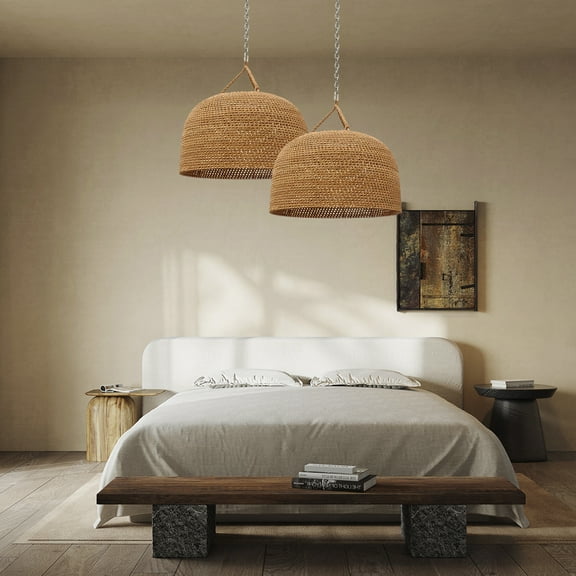 Arturesthome Japanese Wabi-sabi Restaurant Rope Pendant Light