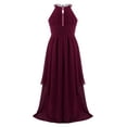 thumbnail image 3 of iEFiEL Girls Chiffon Sequined Flower Girl Dress Halter Princess Pageant Wedding Bridesmaid Dress Burgundy 12, 3 of 7