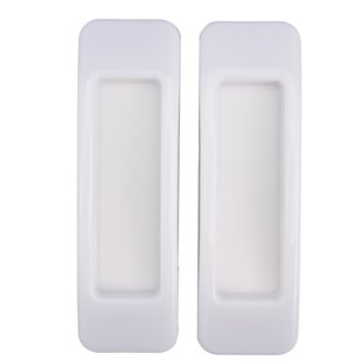 Qancekoo Self-Adhesive Push-Pull Handles – 2 Pack, White Plastic, No-Drill Stick-On Handles For Cabinets, Drawers, Glass Doors, Windows – Strong Adhesive