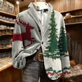 thumbnail image 2 of oelaio Christmas Blazer Men Holiday Corduroy Dinner Jackets Plus Size Sport Coats Xmas Santa Jacket Funny Outfits Party Suits Snowflake Print One Button Lapel Blazers with Pockets Gray M, 2 of 8