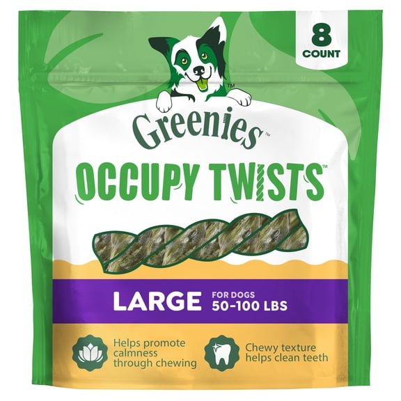Greenies Occupy Twists Natural Dog Treats Large Breed, Chicken Flavor, 17.1 oz. Pack, 8 Count