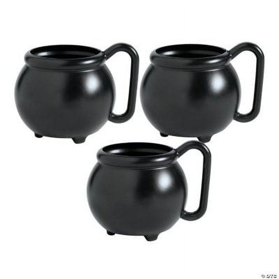 Cauldron Plastic Mugs - 12 Ct., Halloween, Party Supplies, 12 Pieces