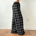 thumbnail image 5 of Gamivast Checkered Pants Women Loose Fit Elastic Drawstring Waist Plaid Print Lounge Pants Soft Breathable Wide Leg Lounge Pants Casual Pajama Outfits, 5 of 9