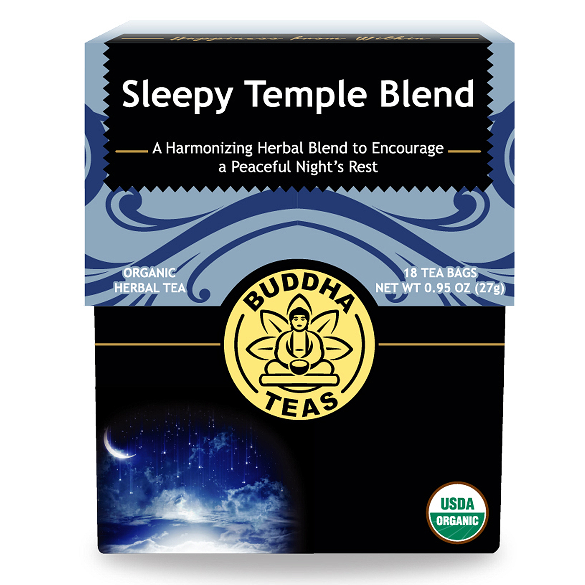 Buddha Teas Organic Sleepy Temple Blend Herbal Sleep Tea Bags for