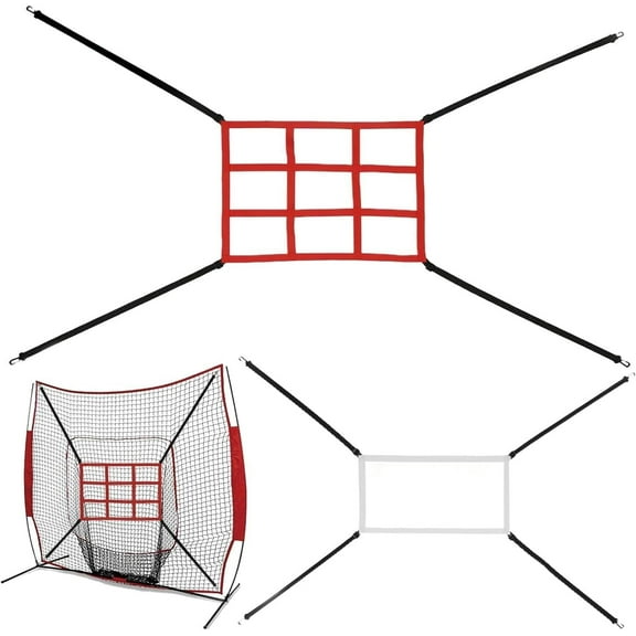 2Pcs Baseball Training Equipment for 6x6 7x7 Or 8x8ft Nets，Adjustable Strike Zone Target for Softball Baseball  Graffiti Blitzball Net Pitching Throwing Hitting Batting Catching with Accuracy