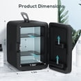 thumbnail image 4 of Auseo Mini Fridge for Bedroom, Portable Cooler for Cosmetics, Food & Drinks, Temper Glass Door with Doodle Pen, 12V DC/120V AC, for Skincare, Makeup, Car, Dorm Room, 10 Liter, Black, 4 of 7
