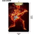 thumbnail image 3 of FMSHPON Fire Skull Guitar Clipboard Hardboard Wood Nursing Clip Board and Pull for Standard A4 Letter 13x9 inches, 3 of 7