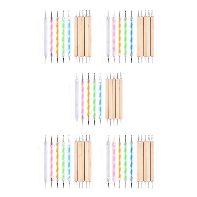 Vogacara 1 Juego de bolígrafos para puntear, dibujo profesional, juego de tallado de pintura, herramientas de manicura de diseño DIY, pluma de No.1 5piezas Vogacara CBP229642