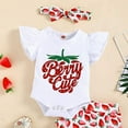 thumbnail image 4 of Louist Newborn Baby Girls Clothes Ruffles Summer Romper Floral Bottoms Shorts 3pcs Outfits, 4 of 7