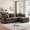 Brown, variant on Korser Modular Sectional Cloud Couch with Movable Ottoman,3-Seat Modern Sofa with Pillows,Deep Seat L-Shaped Couch for Living Room,Bedroom,Assembly Required,Beige