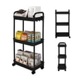 thumbnail image 1 of Carrito Auxiliar Organizador Multiusos Almacenaje 3 Niveles Negro, 1 of 5