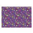 thumbnail image 1 of Emoticon Cutting Board, Nineties Comic Book Style for Women with Cosmetics Stars Lips Hearts on Purple, Decorative Tempered Glass Cutting and Serving Board, Large Size, Multicolor, by Ambesonne, 1 of 1