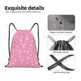 thumbnail image 5 of Drawstring Backpack - Snowflake pink backgrounds Splash Proof Small Drawstring Gym Bag for Women Men, Cinch Sports String Bag Backpack for Travel Swimming Beach, 5 of 8