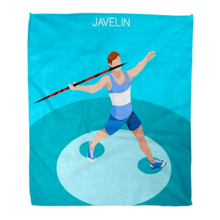 ASHLEIGH Flannel Throw Blanket Athletics Javelin Sportsman Games 3D Isometric Athlete Sporting Championship Soft for Bed Sofa and Couch 50x60 (Best 3d Rpg Games)